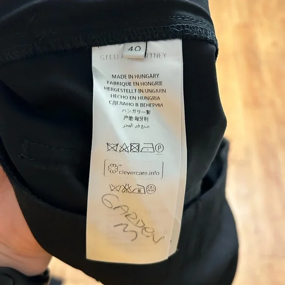 Stella McCartney Tina Ruched Wool and Cotton Pants in Black, Size 40 (US 4-6) - Picture 15 of 15